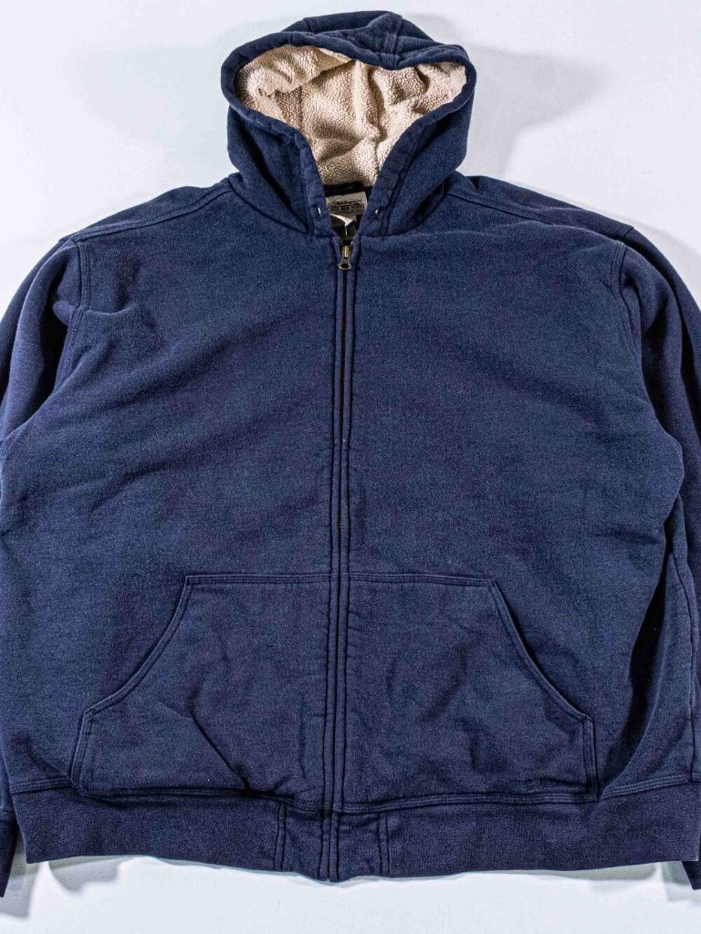 L.L. Bean Katahdin Iron Works Hoodie XL Sherpa Lined Navy Workwear Full Zip XL